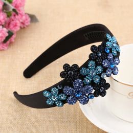 Jewellery Retro Fashion Dimensional Flower for Women Widebrimmed Headband Luxury Czech Crystal Nonslip Border Girl Hairpin Fancy Headband