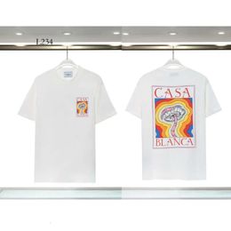 Men's T Shirts Casablanc Shirt Designer Tshirt Tees Rainbow Mushroom Letter Print Short Sleeve Tops Cotton Loose Men Women Shirt 64 30