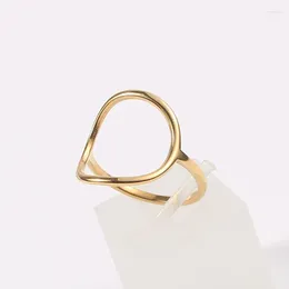 Cluster Rings High End Pvd Tarnish Free Stainless Steel Geometry Large Circle Ring Quality Fine Jewellery For Women Girl