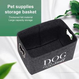 Dog Apparel Pet Toy Storage Basket Clothing Box With Handle Organizer For Toys Coats Blankets Stylish