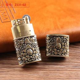 Lighters New Zoro Series Personalized Etching Craft Inside and Outside Copper Shield Armor Machine Kerosene Lighter Mens Gift YQ240222