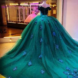 Green Lace Quinceanera Dresses Ball Gown Tulle Princess Plus Size Coset Women Girl Long Prom Sixteen 15 Sweet 16 Dress