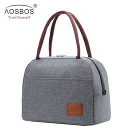 Aosbos Fashion Portable Cooler Lunch Bag Thermal Insulated Travel Food Tote Bags Food Picnic Lunch Box Bag for Men Women Kids MX20242R