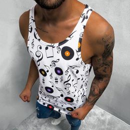 Men's Tank Tops Spring Summer Shirt Casual Printing Sleeveless T-shirt Top Fashion O Neck Blouse T Shirts For Men Graphic