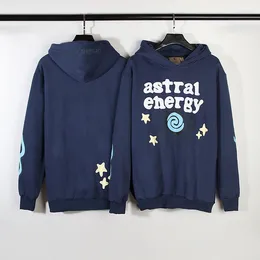 Felpe con cappuccio da uomo Astral Energy Letter Foam Planet Fleece con cappuccio Sudaderas unisex Ropa Hombre Streetwear Baggy Pullover Felpa in velluto