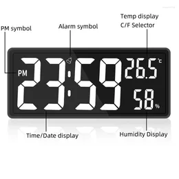 Wall Clocks Digital Mode Temperature Night Display Humidity Modes Electronic Clock And Table 3 Large