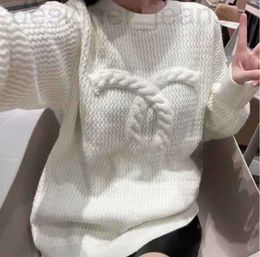 2024 Womens Sweaters designer explosion of luxury Korean network red with chest cc design sweater temperament everything lazy style solid Colour outside 9912ess