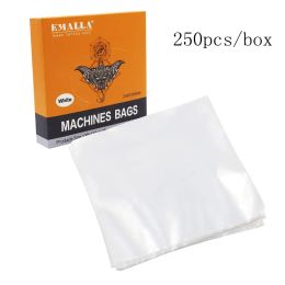 accesories 250pcs/set Tattoo Disposable Cover for Tattoo Hine Clip Cord Sleeve Cover Bag Tattoo Hine Supply Storage Pouch White Colour