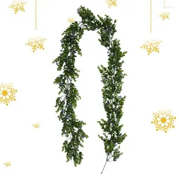 Decorative Flowers Artificial Eucalyptus Garland 5.9 Feet Christmas Wreath Home Decors Adjustable Green For