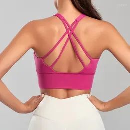 Men's Vests Lulul Women Sexy Yoga Lingerie With Chest Pad Bras Bralette Push Up Bra Sporte Female Underwear Solid Colour Gym Tops