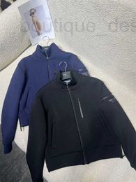 Women's Jackets designer brand 23 Autumn/winter New Nanyou Pra Sleeve Side Pocket Metal Triangle Dotted Zipper Space Cotton Jacket Coat RW48
