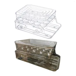 Kitchen Storage Egg Container Organiser Bin With Lid Household Stackable Holder For Refrigerator