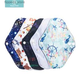 Feminine Hygiene Happyflute S Size Random Reusable Menstrual Pads Sanitary Napkin Absorbent Menstrual Ecological Cloth Pads With Fashion Prints Q240222