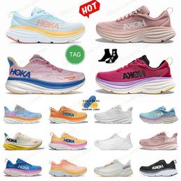 Großhandel Hokas Unisex-Turnschuhe Eggnog Passion Fruit Evening Primrose Ice Flow Eggnog Blanc Passion Fruit Maize Coastal Sky White Plateau-Flats-Sneaker-Trainer