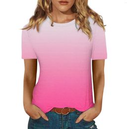 Women's T Shirts Fashion Short Sleeves Round Neck Casual Summer Tops Basic Tees Top Women Blouse 2024 Shirt For