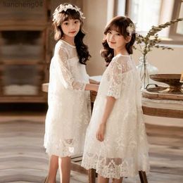 Girl's Dresses Spring Summer New ChildrenS Clothing Lace Girl Dress Korean ChildrenS Clothing Fairy Princess Dress Parent-Child Wear
