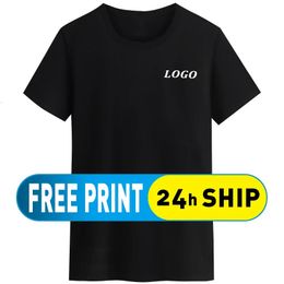 GTONG Cotton Custom Tshirt Embroidery Solid Colour Men Top Your Own Design Diy Print Unisex Tees And Childrens Clothes 240220