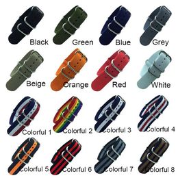 Other Watches Nylon NATO Watch Strap 18mm 20mm 22mm 24mm Military Sports Watch Strap Fabric Wrist Strap 5-Ring Watch Strap J240222