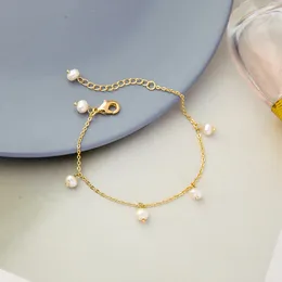 Charm Bracelets Cute Minimalist Unique Cultured Pearl For Women Gifts Gold Colour Alloy Chains 2024 Fashion Jewellery Wholesale