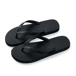 Rubber slippers old-fashioned Thai summer beach leisure anti slip men and womens couples wear-resistant flip flops black