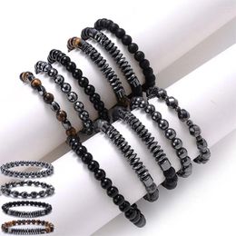 Charm Bracelets Black Hematite Weight Loss Natural Stone Magnetic Bracelet Women Men Slimming Healthcare Therapy Adjustable Jewelry