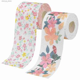 Tissue Boxes Napkins 2 Rolls Printed Paper Standard Toilet Commercial Towels Colourful Napkins Tissue Q240222