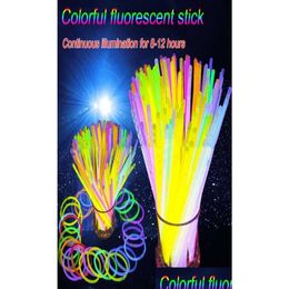 Party Decoration 100Pcspack Fluorescence Light Glow Sticks Bracelets Necklaces Neon For Wedding Colorf Stick7566752 Drop Delivery Ho Dhyzr