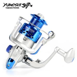 Reels Yumoshi wheels fish spinning reel 5.5:1 12BB 10007000 series pesca carretilha peche Spinning wheel type Sea Rock lure fishing