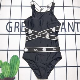black swimsuit wowen bathing suits woman classic Letter Print One-piece swimsuits Charming Bikini Beach Ladies designer swim Suit Fashion swimwear