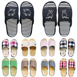 Slippers Sandals Slide Sandal Slipper summer Breathable black green purple pink red lattice red Chunky Heels Flat Heel Flip Flops Women Striped Causal TR