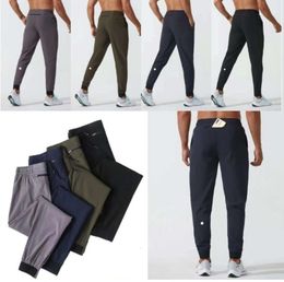 LU womens LL Mens Jogger Long Pants Sport Yoga Outfit Quick Dry Drawstring Gym Pockets Sweatpants Trousers Casual Elastic Waist fitness Designer Pants43552