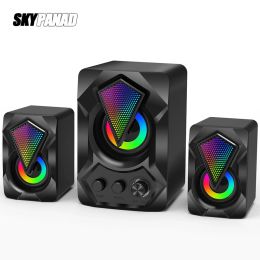 Speakers 2.1 Channel USB Computer Speakers 9W+3W*2 Subwoofer Set Bass Reinforcement Stereo Speakers for PC Phone Loudspeaker