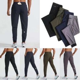 2024 LU Womens LL Mens Jogger Long Pants Sport Yoga Outfit Quick Dry Drawstring Gym Pockets Sweatpants Trousers Casual Elastic Waist Fitness Trousers4536