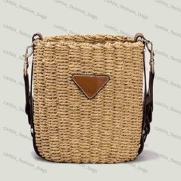 Designer Rattan Basket Bags for Women Straw Woven Bucket Bags Brand Round Shoulder Bag Female Shopper Handbags Purses caitlin fash303v