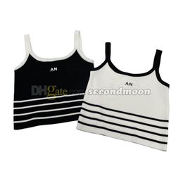 Designer Letters Tanks Women Sexy Sling Top Breathable U Neck Vest Stripe Print T Shirts Sport Tee