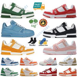 mens sneakers designer casual shoes overlays trainer Sneaker triple white pink sky blue Abloh black green yellow denim low Luxury Virgil women trainers