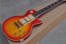 top quality custom shop ace frehley signature 3 pickups cherry red electric guitar flame maple top