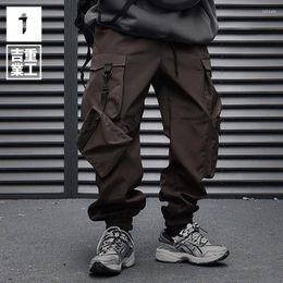 Men's Pants 11 BYBB'S DARK Hip Hop Tactical Cargo Pant Men Functional Multi Pocket Joggers Trousers 2024 Elastic Waist Streetwear