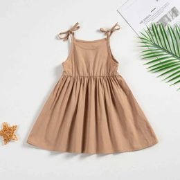 Girl's Dresses Basic Summer Baby Girl Sleeveless Dress Sarafan Kids 100% Cotton Muslin Slip Dresses Clothing Sundress Slip Simplicity Dress