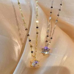 Jkeli Halskette aus 925er-Sterlingsilber, 18 Karat vergoldet, einzelne funkelnde Zirkon-Schlüsselbeinkette für Damen, Hochzeitsschmuck, Halsbänder