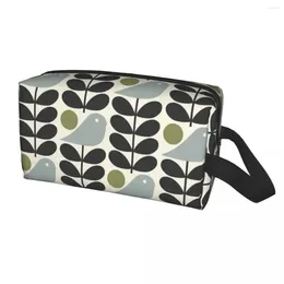 Cosmetic Bags Custom Multi Stem Bird Toiletry Bag Women Orla Kiely Scandinavian Makeup Organiser Lady Beauty Storage Dopp Kit Case