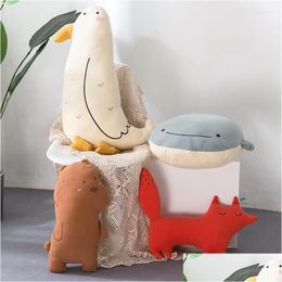 Cushion/Decorative Pillow Kids Room Decorative Animal Bear Whale Pillows Baby Boy Nursery Decoration Girl Drop Delivery Home Garden T Dhsqk