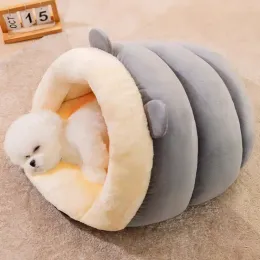 Mats Autumn and Winter Dog Nest Round Ears Warm Slippers Nest Semi Enclosed Cat Nest Large Space Cat House Pet Nest Dog Bed Pet Sofa