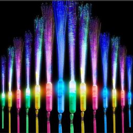 LED Fiber Optic Stick Glow Sticks Light Up Glow Wands Sticks Kid Adults Glow Birthday Entertainment Props Party Supplies Carnival Disco HW0190