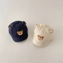 Ball Caps Baby Hat Bear Cartoon Small Ears Cute Children Short Brim Baseball Cap Korean Sunscreen Outdoor Kids Sun