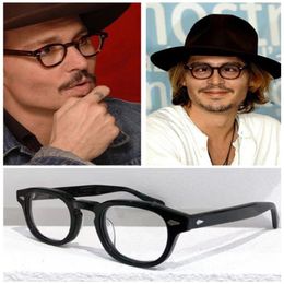 Multi-color Johnny Depp Retro-vintage Sunglasses Frame plain glasses Cart-Carvd 49 46 44 Imported plank round fullrim for Prescrip266G