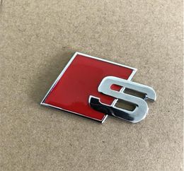 Sline Emblem Badge Car Sticker Red Black Front Rear Boot Door Side Fit For Audi Quattro VW TT SQ5 S6 S7 A4 Accessories