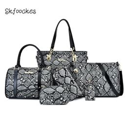 skfoockes 2020 new women's bag individual snakeskin ladies handbag shoulder and crossbody bag 6 pieces203s