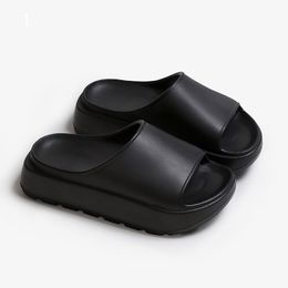 Womens Slippers Thick soled sandals are versatile for women to wear outdoors and increase height shoes black