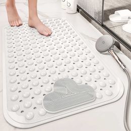 Bath Mats DEXI PVC Suction Cup Bath Mat Non-Slip Bathroom Floor Mat for Shower and Tub